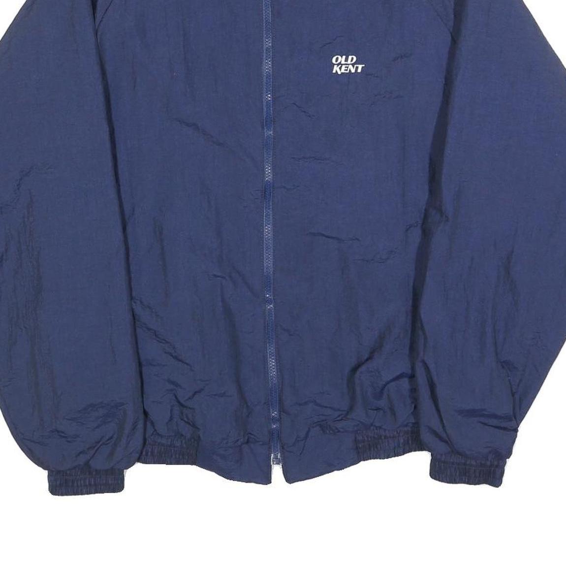 THE CHAMP Mens Navy Blue Nylon Zip Jacket M Lightweight Plain Casual