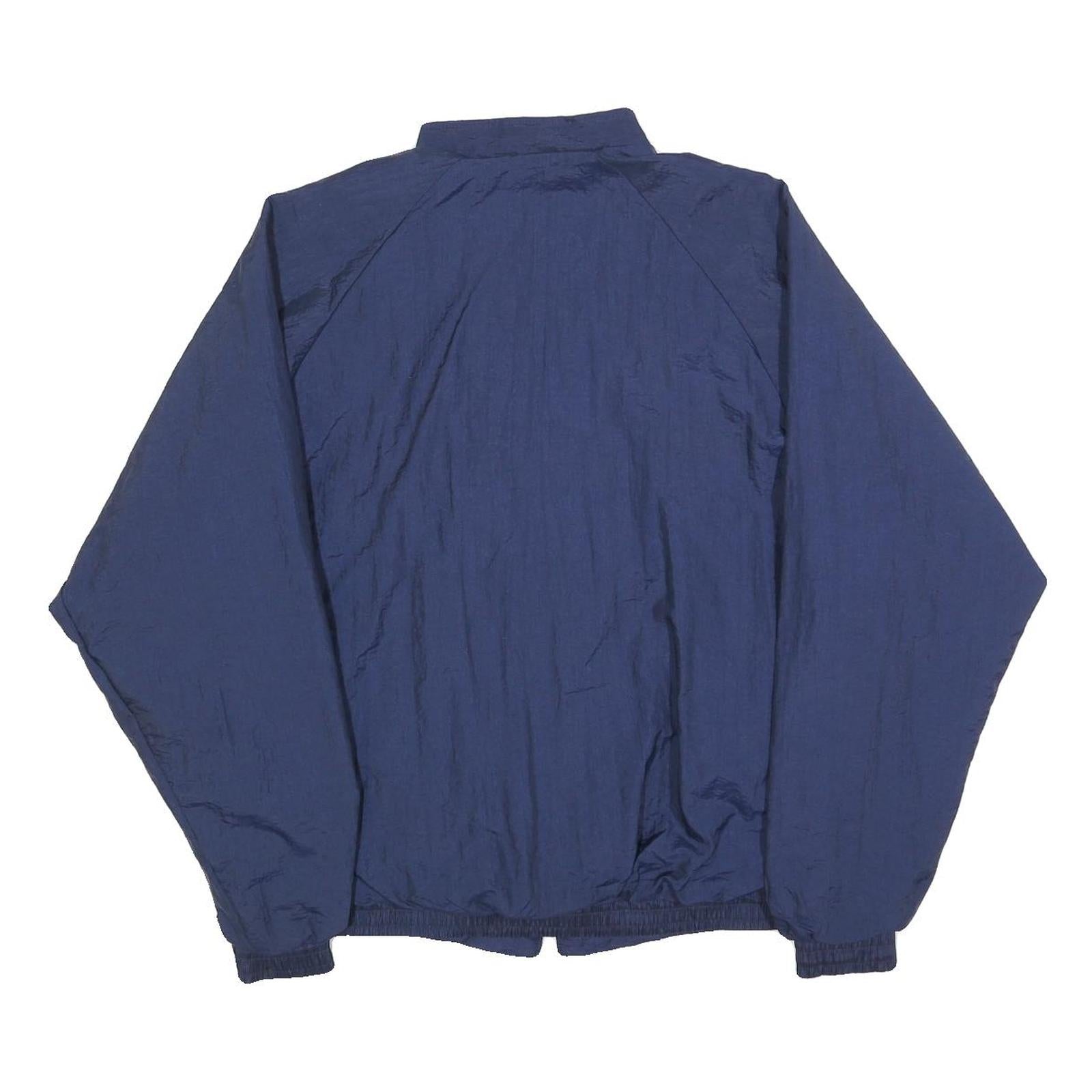 THE CHAMP Mens Navy Blue Nylon Zip Jacket M Lightweight Plain Casual