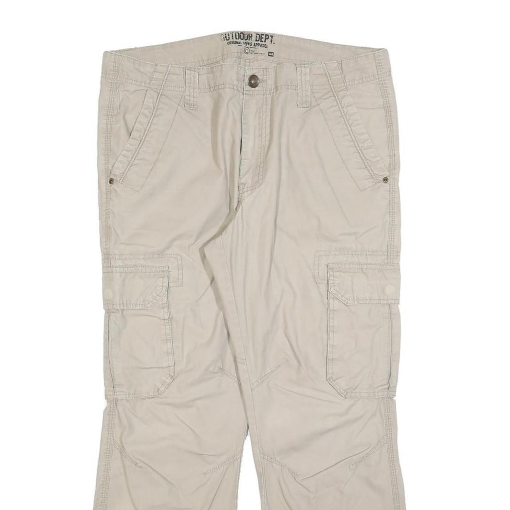 OUTDOOR DEPT Womens Cotton Blend Beige Regular Fit Cargo Trousers W36 L28