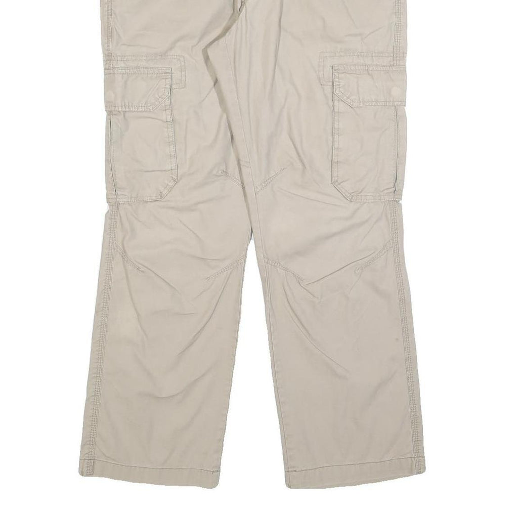 OUTDOOR DEPT Womens Cotton Blend Beige Regular Fit Cargo Trousers W36 L28