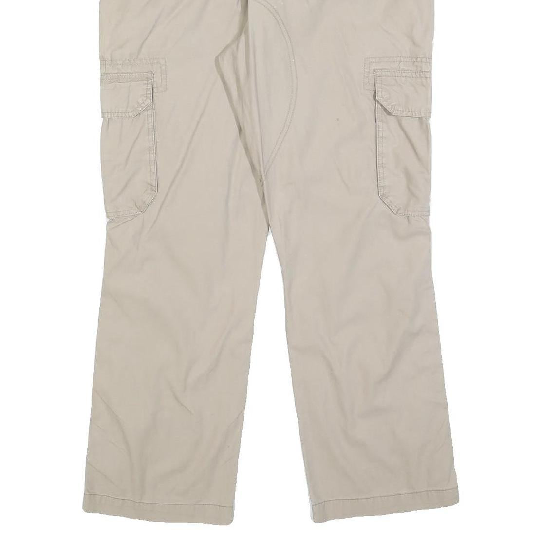 OUTDOOR DEPT Womens Cotton Blend Beige Regular Fit Cargo Trousers W36 L28