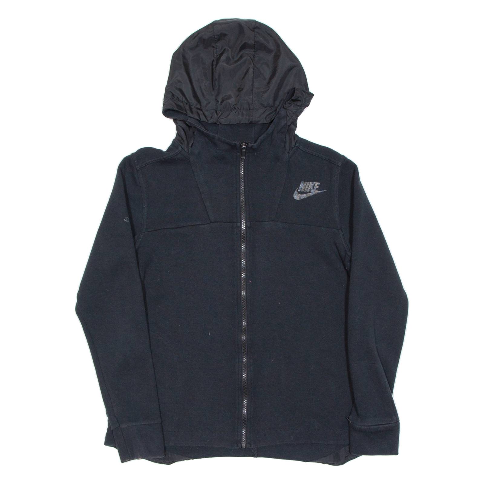 NIKE Mens Black Hoodie Full Zip S