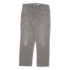 CARHARTT Mens Cotton Blend Grey Relaxed W34 L30 Workwear Trousers Zip Closure