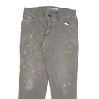 CARHARTT Mens Cotton Blend Grey Relaxed W34 L30 Workwear Trousers Zip Closure