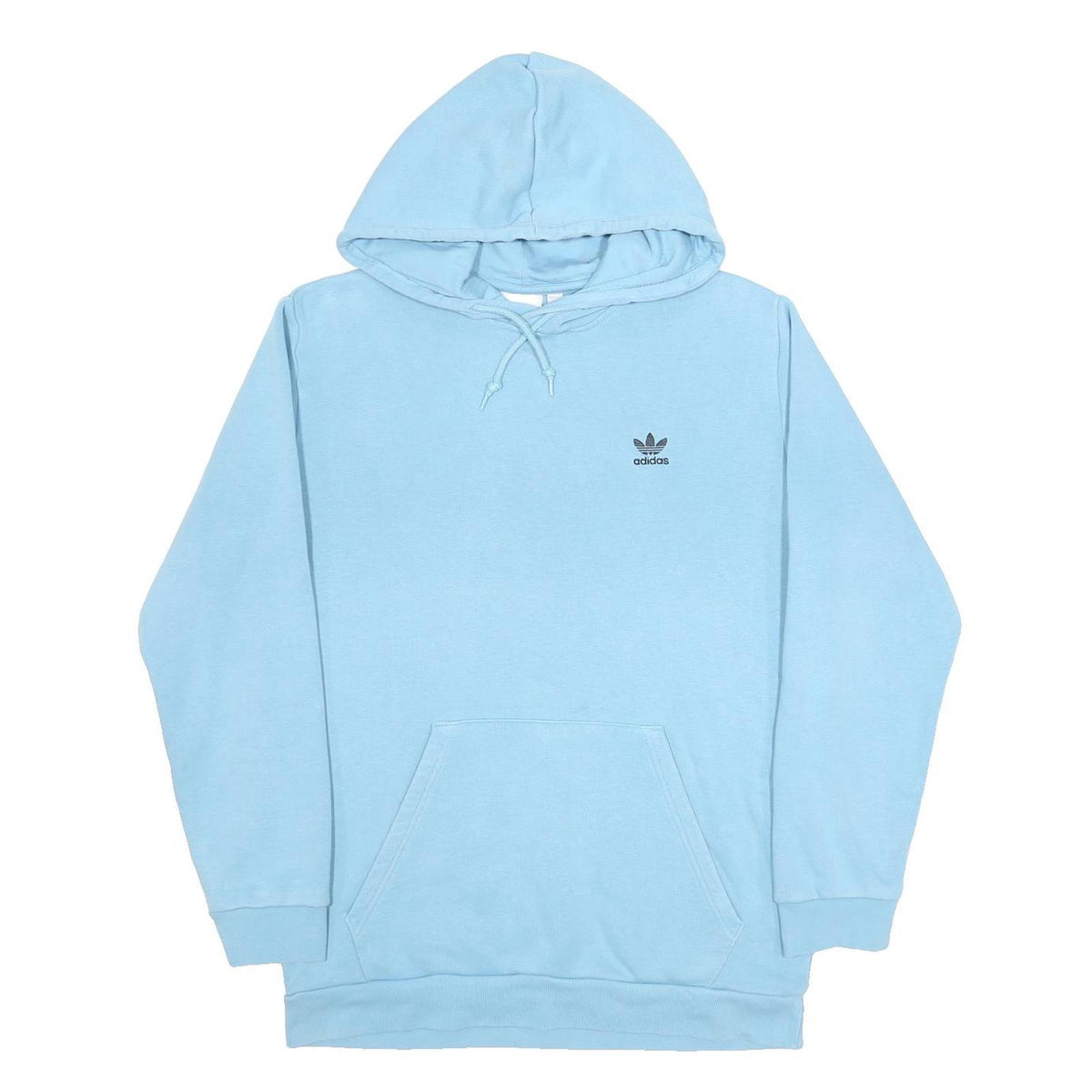 ADIDAS Mens Blue Hoodie Pullover L Casual Cotton Blend Sportswear