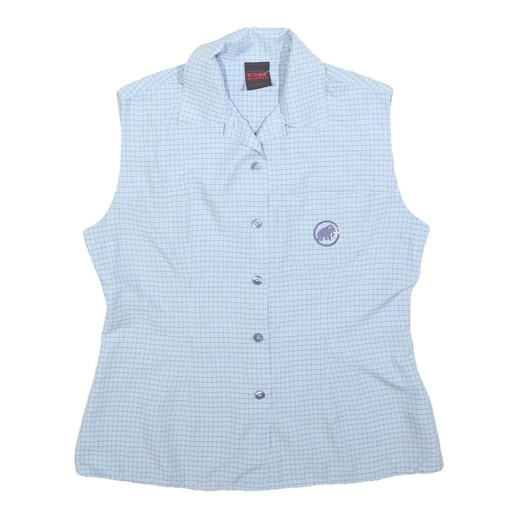MAMMUT Womens Blue Check Sleeveless Shirt M Lightweight Summer Top Outdoor