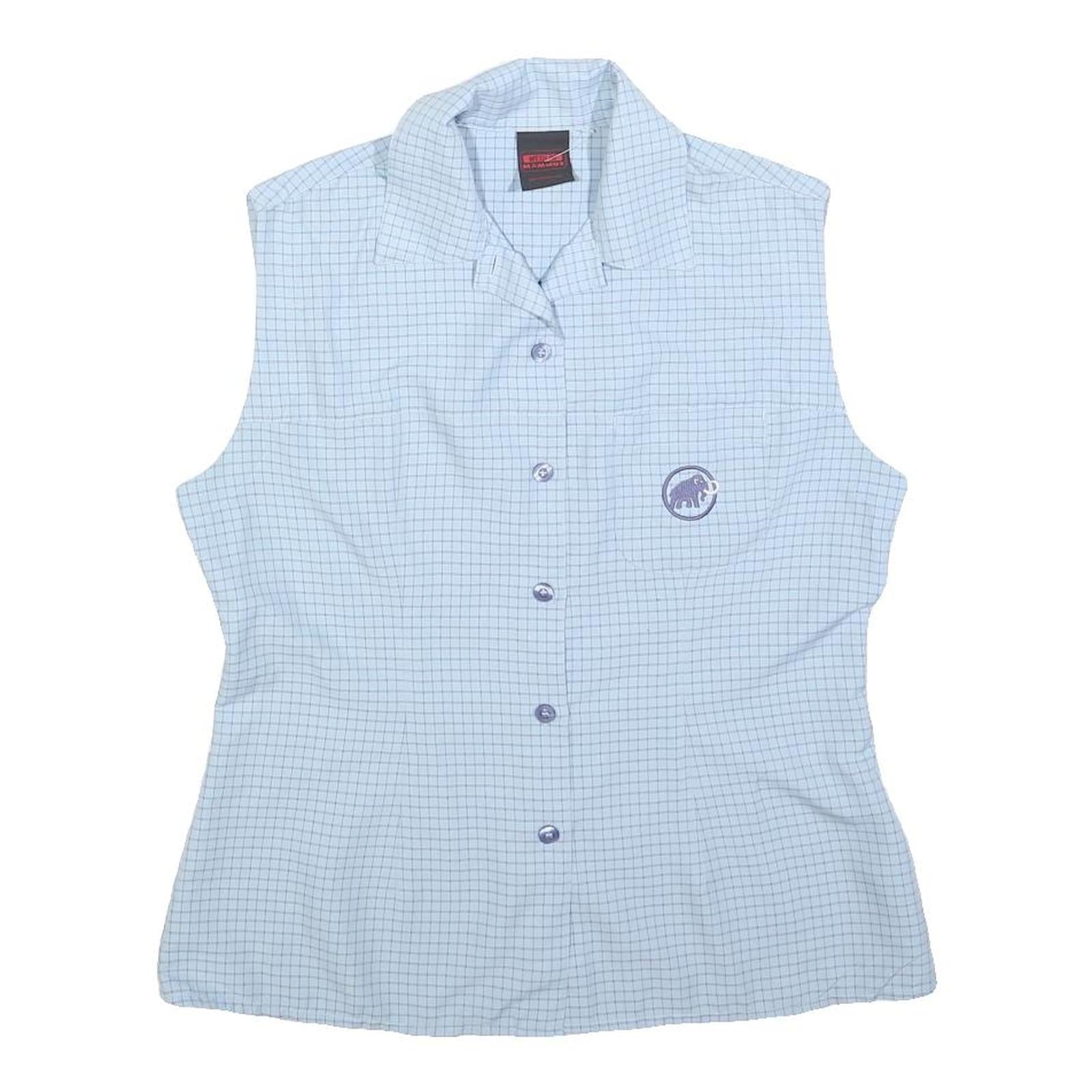 MAMMUT Womens Blue Check Sleeveless Shirt M Lightweight Summer Top Outdoor