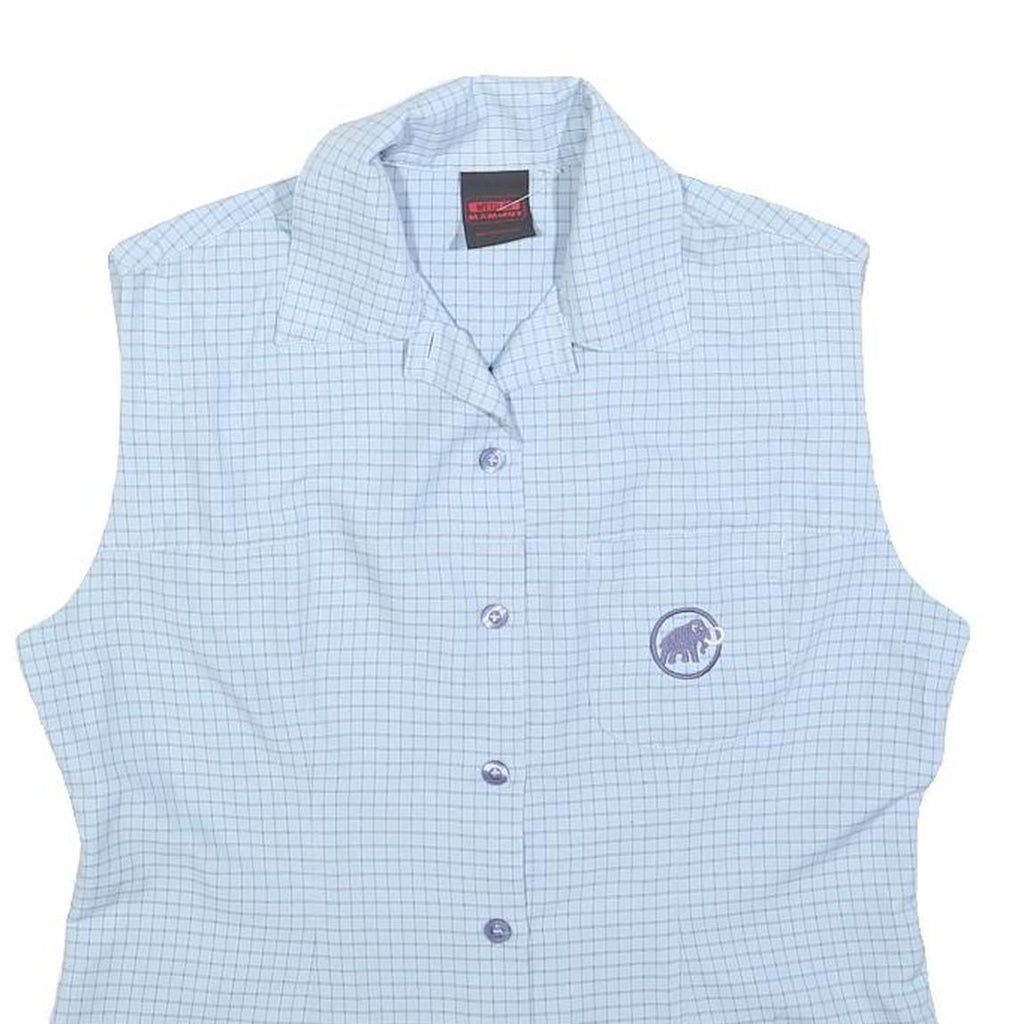 MAMMUT Womens Blue Check Sleeveless Shirt M Lightweight Summer Top Outdoor