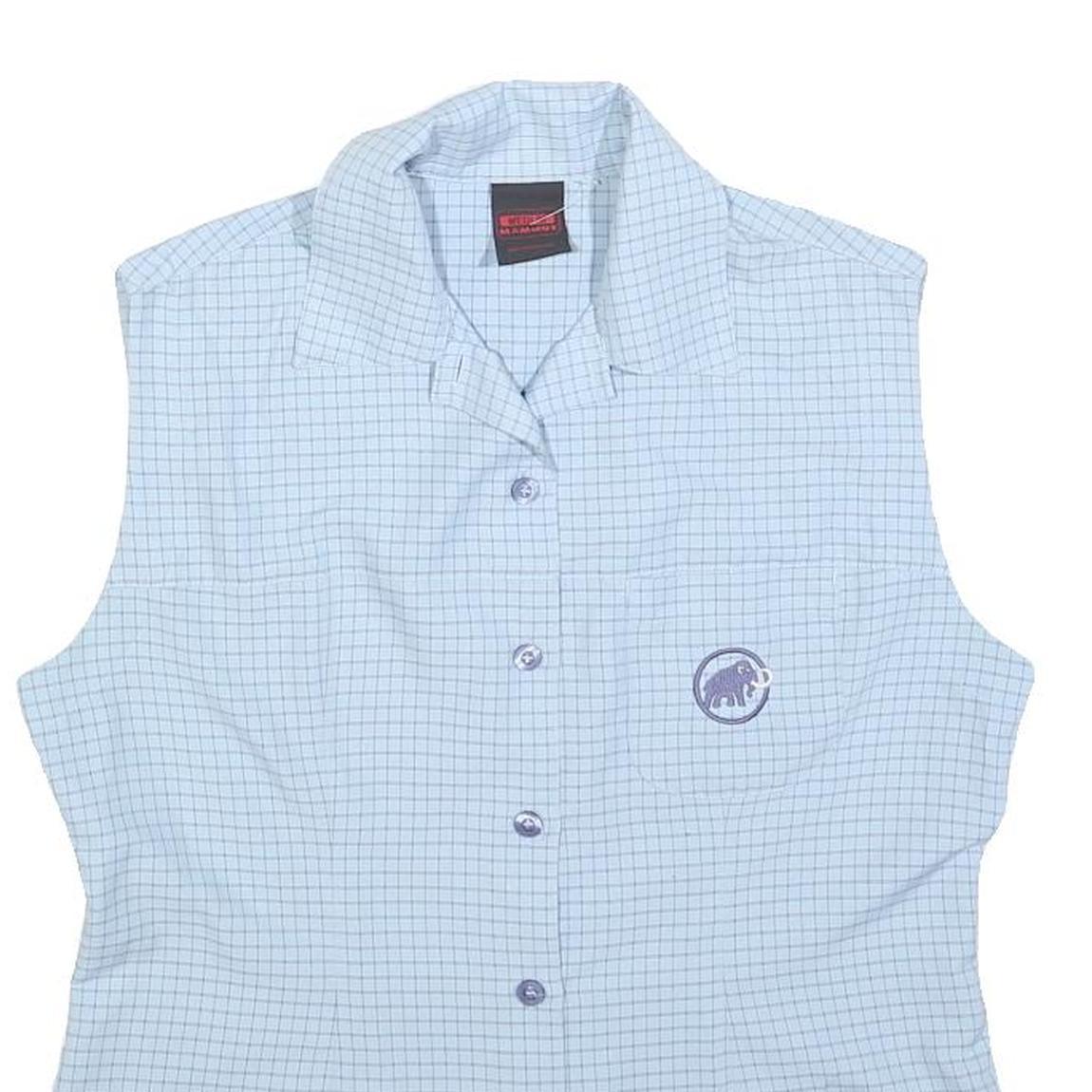 MAMMUT Womens Blue Check Sleeveless Shirt M Lightweight Summer Top Outdoor