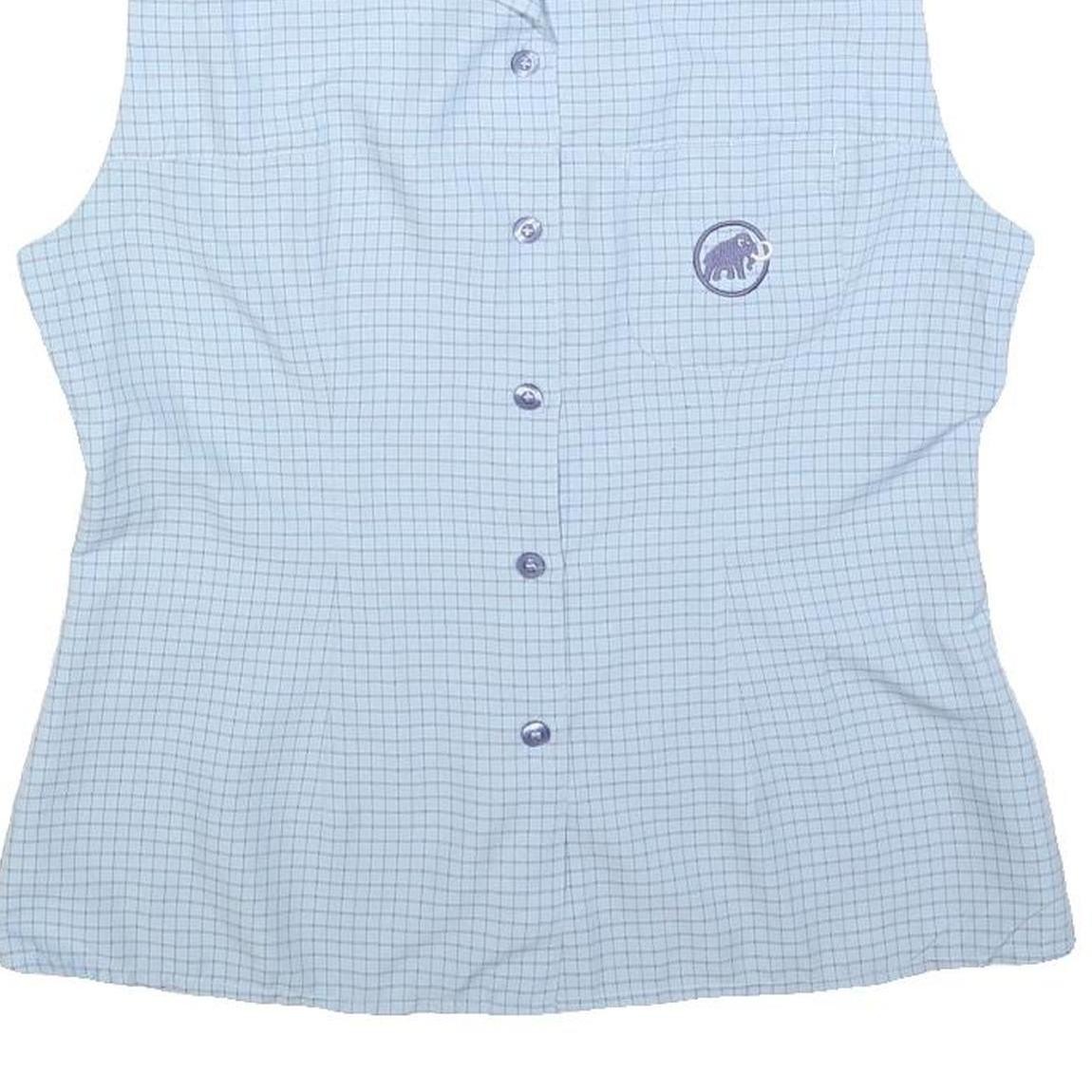MAMMUT Womens Blue Check Sleeveless Shirt M Lightweight Summer Top Outdoor