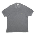 LACOSTE Mens Grey Short Sleeve Classic Cotton Polo Shirt L Casual Wear