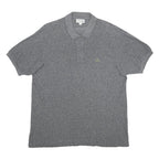 LACOSTE Mens Grey Short Sleeve Classic Cotton Polo Shirt L Casual Wear