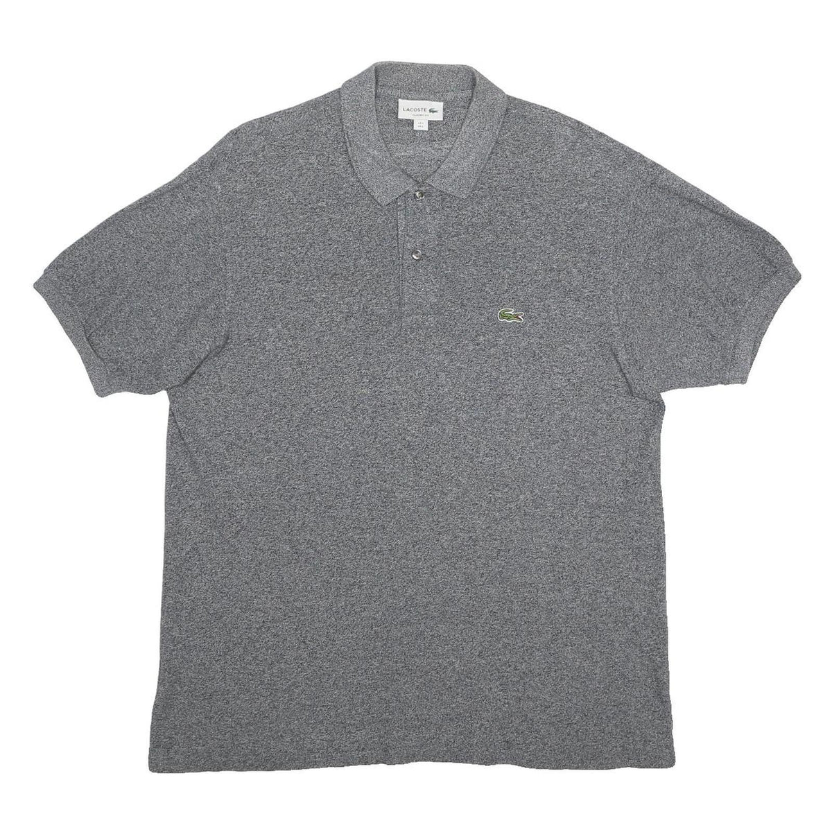 LACOSTE Mens Grey Short Sleeve Classic Cotton Polo Shirt L Casual Wear