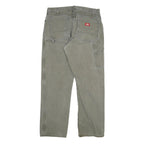 DICKIES Mens Regular Fit Cotton Blend Grey Straight Jeans W34 L31 Workwear