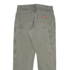 DICKIES Mens Regular Fit Cotton Blend Grey Straight Jeans W34 L31 Workwear