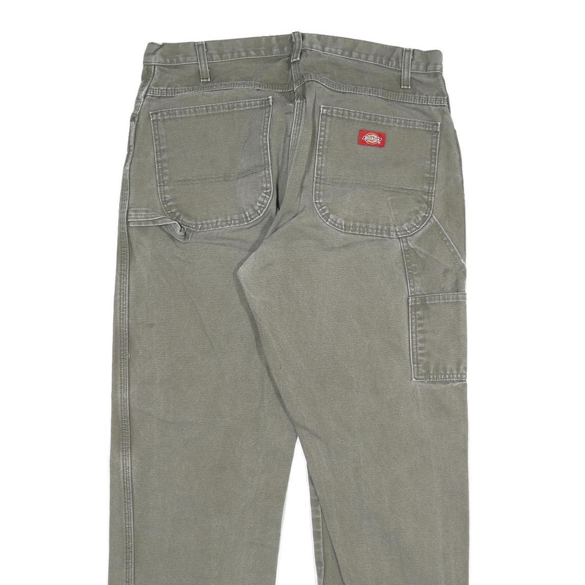 DICKIES Mens Regular Fit Cotton Blend Grey Straight Jeans W34 L31 Workwear