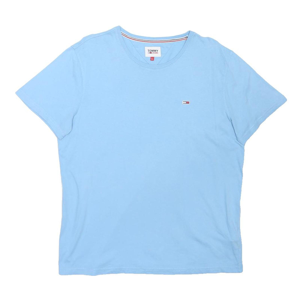 TOMMY HILFIGER Mens Blue XL Short Sleeve Crew Neck Logo T-Shirt Cotton Blend