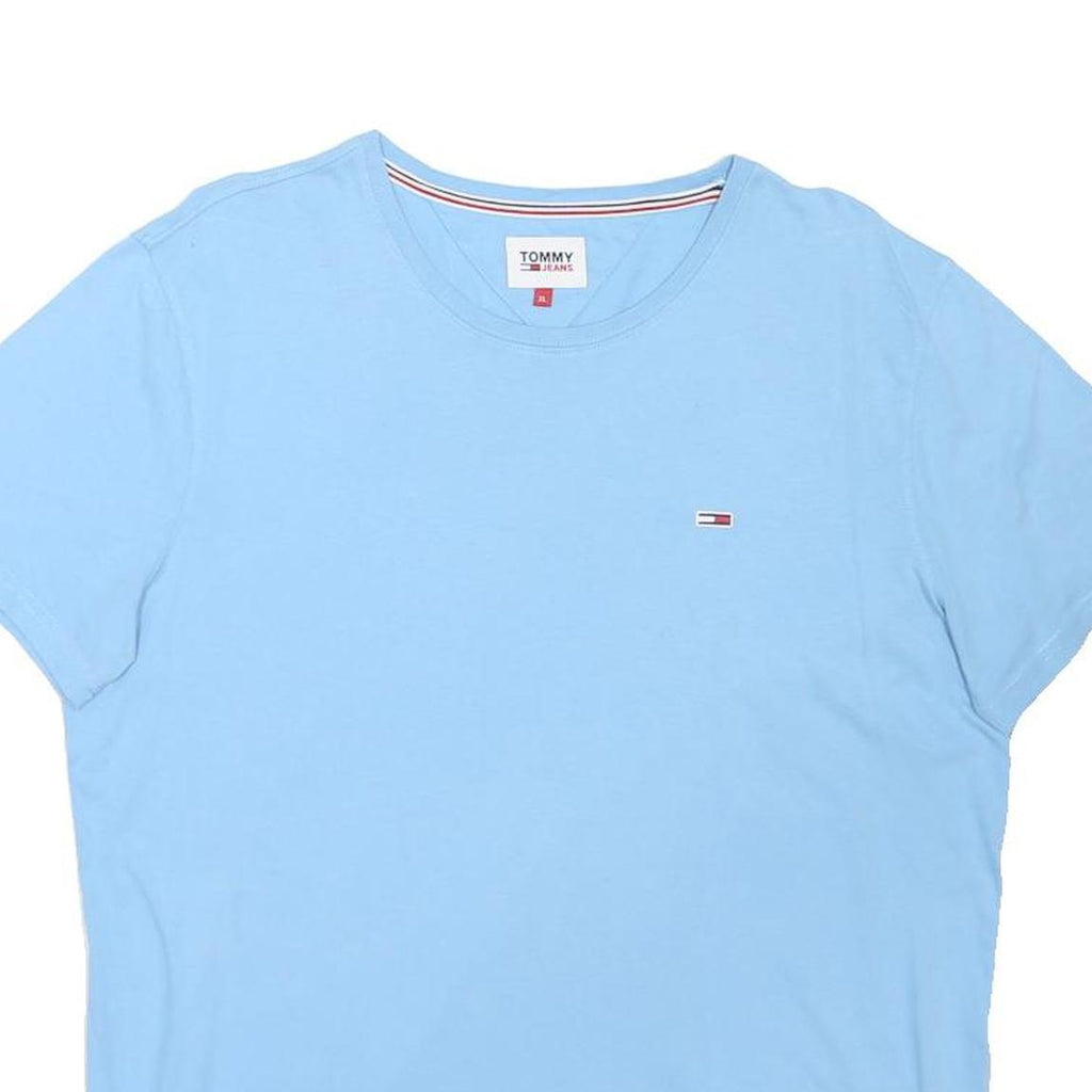 TOMMY HILFIGER Mens Blue XL Short Sleeve Crew Neck Logo T-Shirt Cotton Blend