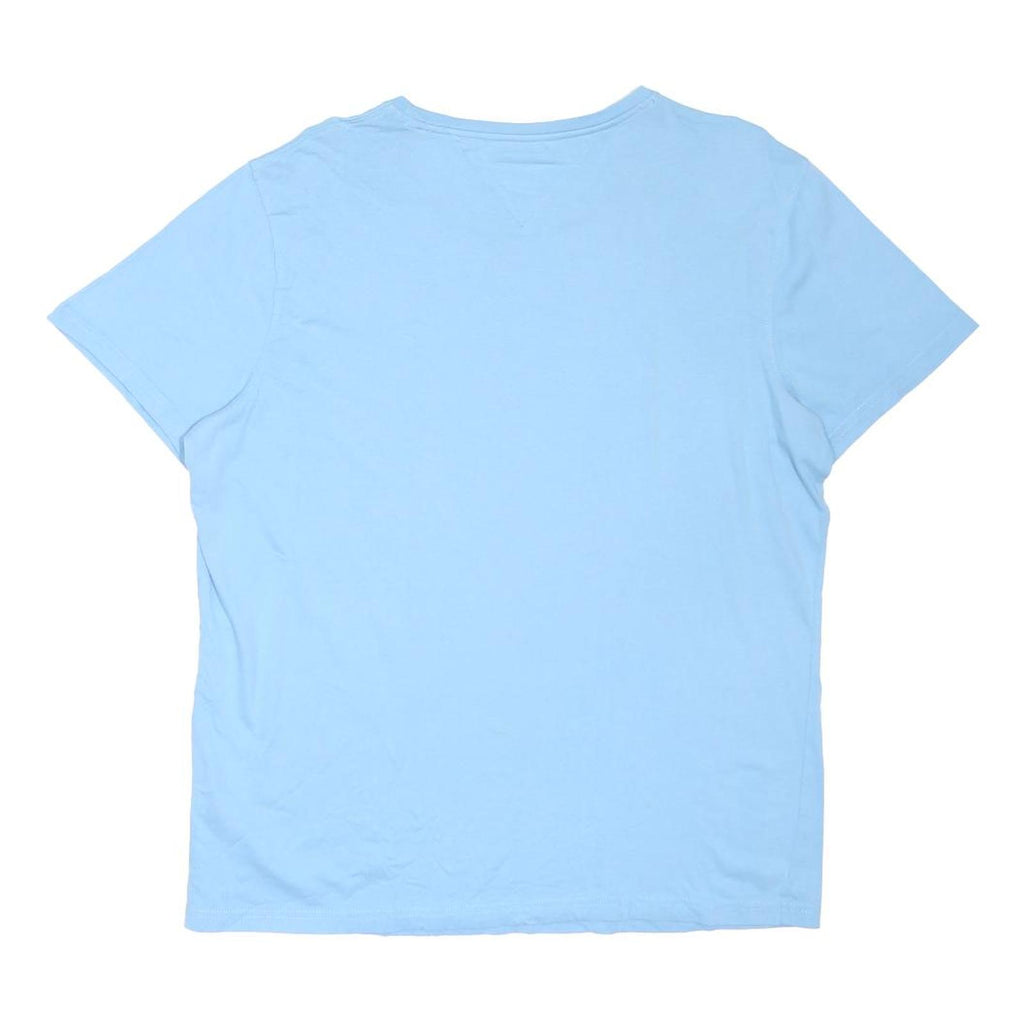 TOMMY HILFIGER Mens Blue XL Short Sleeve Crew Neck Logo T-Shirt Cotton Blend