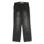 J.F.GEE Mens Jeans Black Regular Straight Denim Medium W32 L34 Cotton Zip