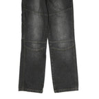 J.F.GEE Mens Jeans Black Regular Straight Denim Medium W32 L34 Cotton Zip