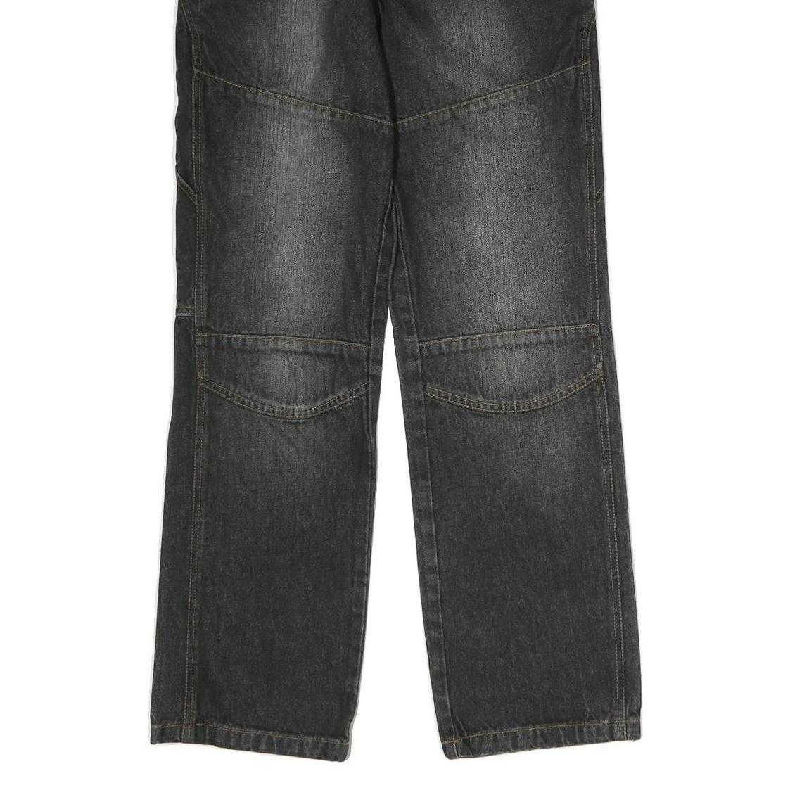 J.F.GEE Mens Jeans Black Regular Straight Denim Medium W32 L34 Cotton Zip