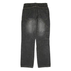 J.F.GEE Mens Jeans Black Regular Straight Denim Medium W32 L34 Cotton Zip