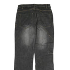 J.F.GEE Mens Jeans Black Regular Straight Denim Medium W32 L34 Cotton Zip