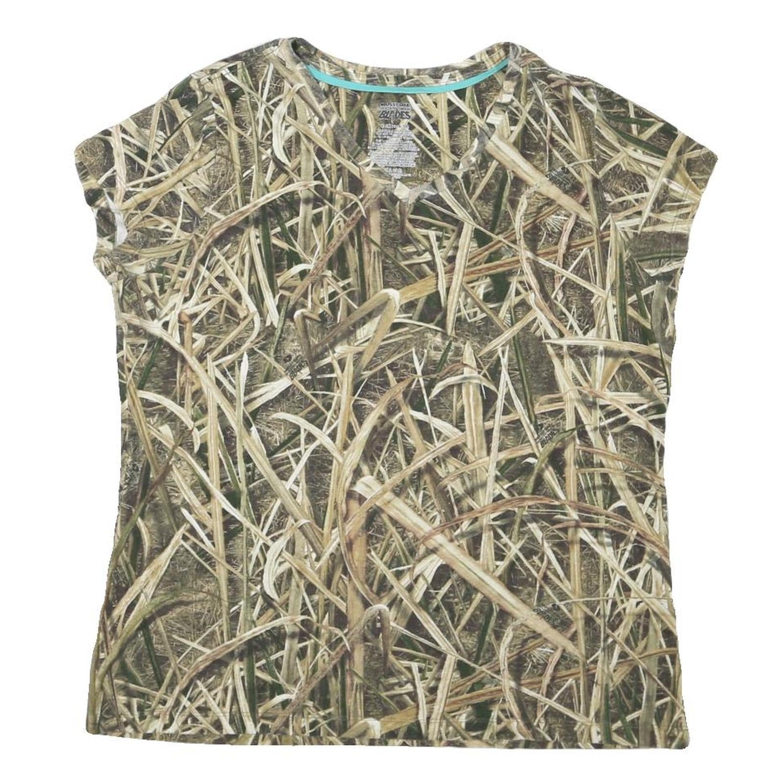 MOSSY OAK Womens Brown & Green Camo Graphic T-Shirt XL Crew Neck Short Sleeve