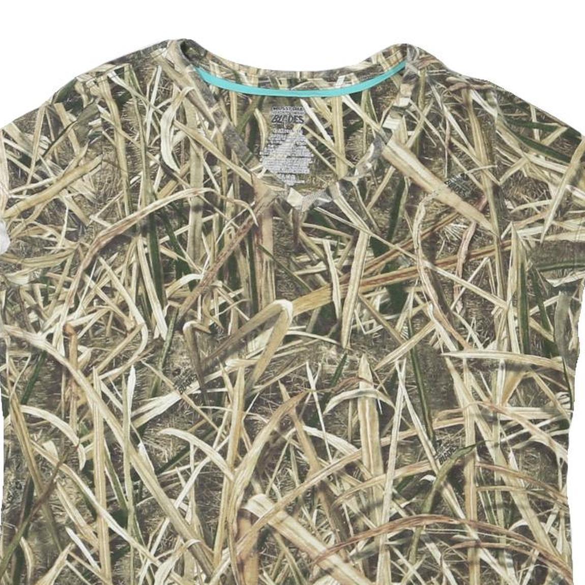 MOSSY OAK Womens Brown & Green Camo Graphic T-Shirt XL Crew Neck Short Sleeve