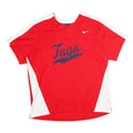 NIKE Mens Red & White Tugs Baseball Style 2XL Short Sleeve Crew Neck Sports