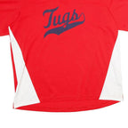 NIKE Mens Red & White Tugs Baseball Style 2XL Short Sleeve Crew Neck Sports