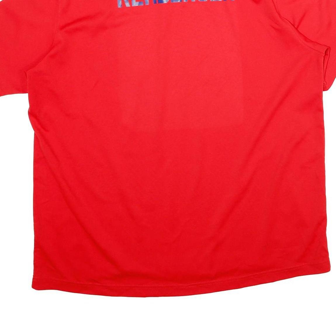 NIKE Mens Red & White Tugs Baseball Style 2XL Short Sleeve Crew Neck Sports