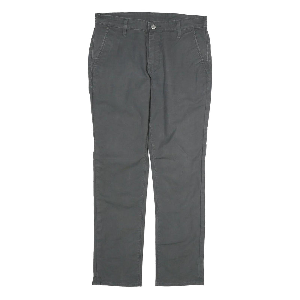 LEVI'S Mens Cotton Dark Grey Regular Straight Trousers W34 L31 Smart Casual