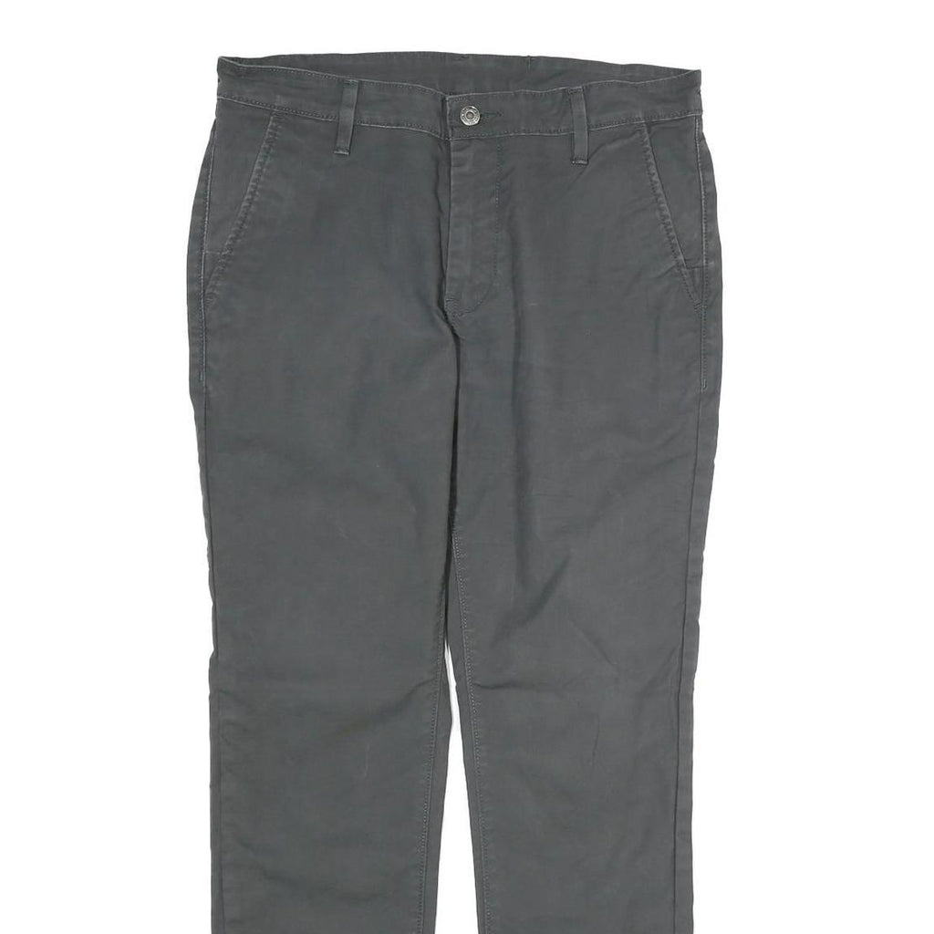 LEVI'S Mens Cotton Dark Grey Regular Straight Trousers W34 L31 Smart Casual