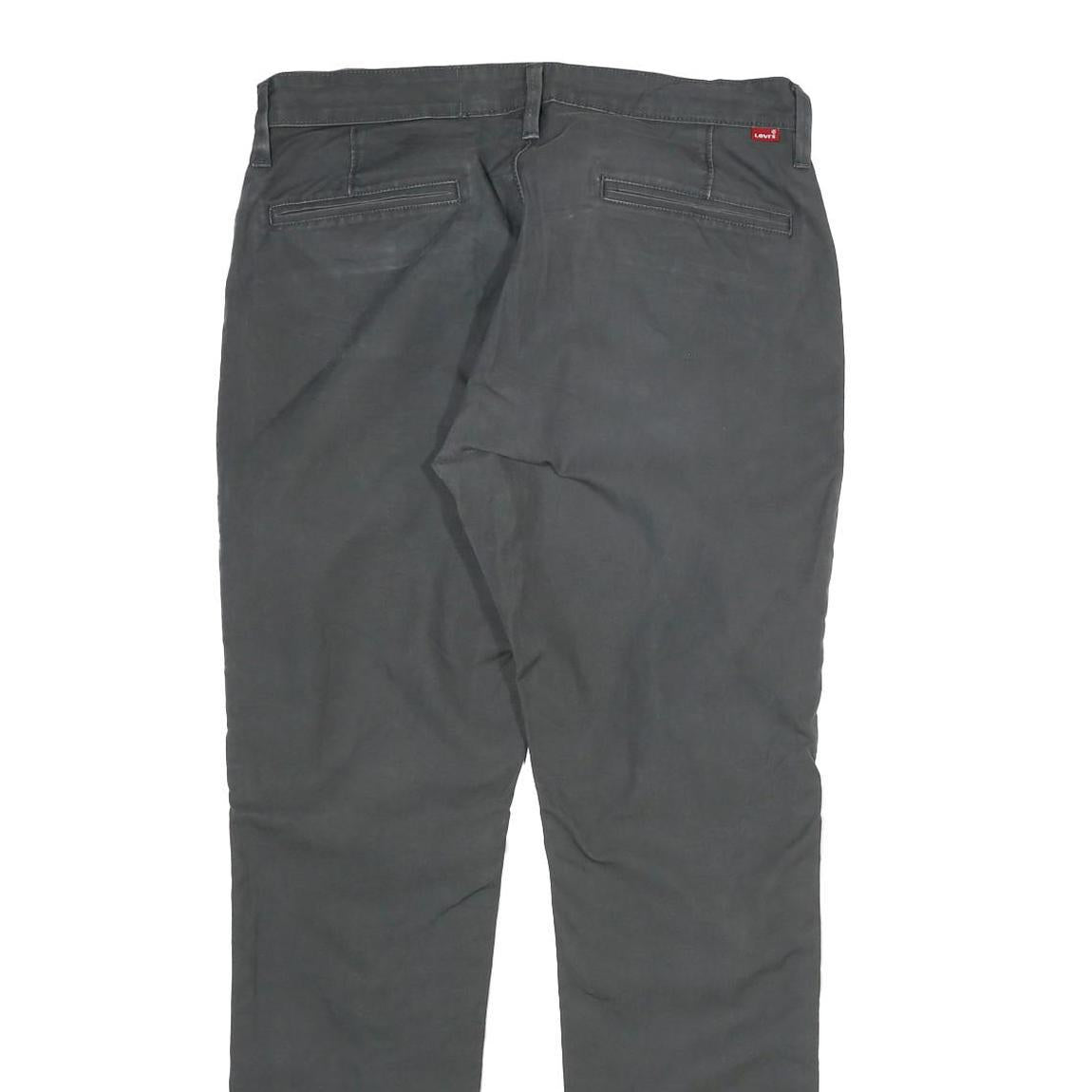 LEVI'S Mens Cotton Dark Grey Regular Straight Trousers W34 L31 Smart Casual