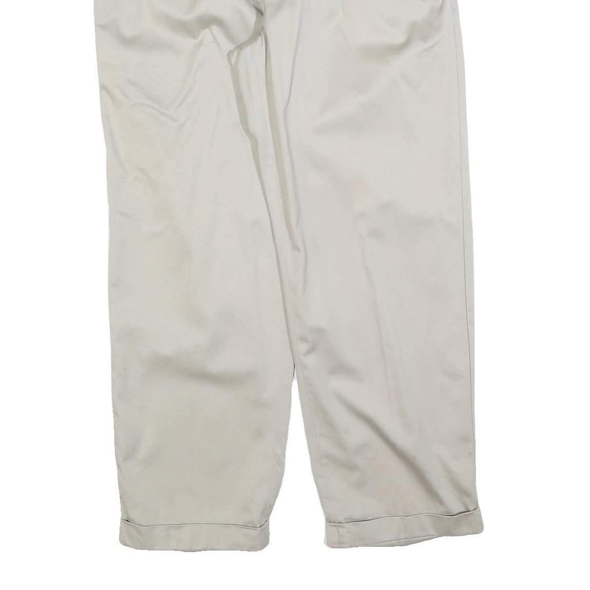 NAUTICA Mens Regular Fit Beige Cotton Blend Trousers W36 L30 Classic Zip Closure