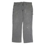 DICKIES Mens Cotton Blend Grey Regular Fit Straight Leg Trousers W36 L31