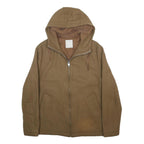 SANDRO Womens Beige Wool Blend Zip Hooded Jacket M Casual Lightweight Outerwear