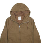 SANDRO Womens Beige Wool Blend Zip Hooded Jacket M Casual Lightweight Outerwear