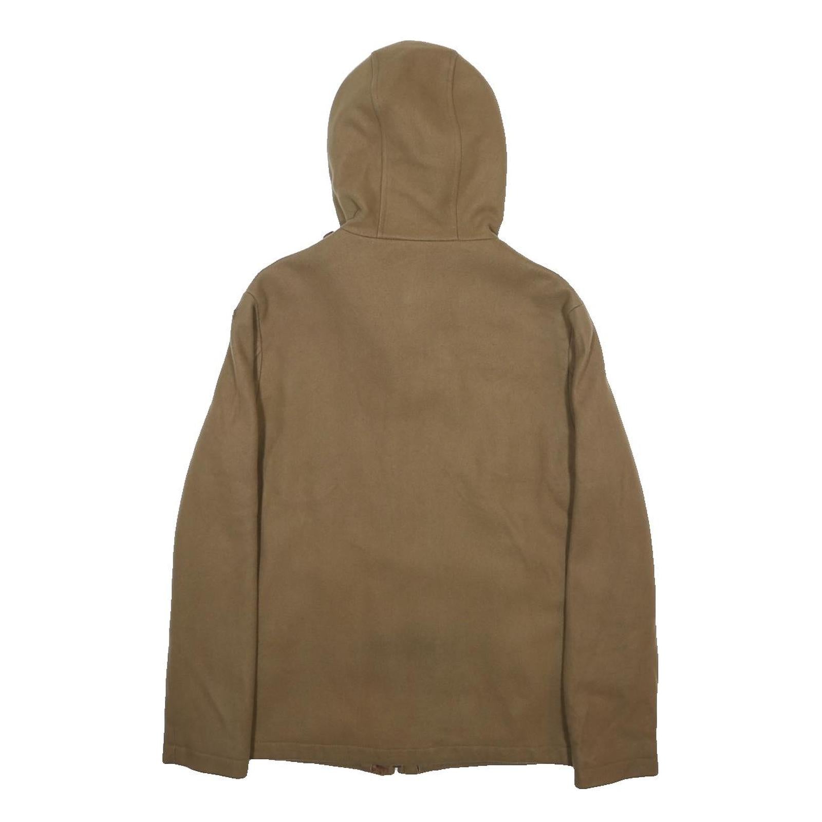 SANDRO Womens Beige Wool Blend Zip Hooded Jacket M Casual Lightweight Outerwear