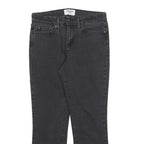 LEVI'S Womens Regular Black Denim Straight Raw Hem W30 L27 Cotton Blend Zip