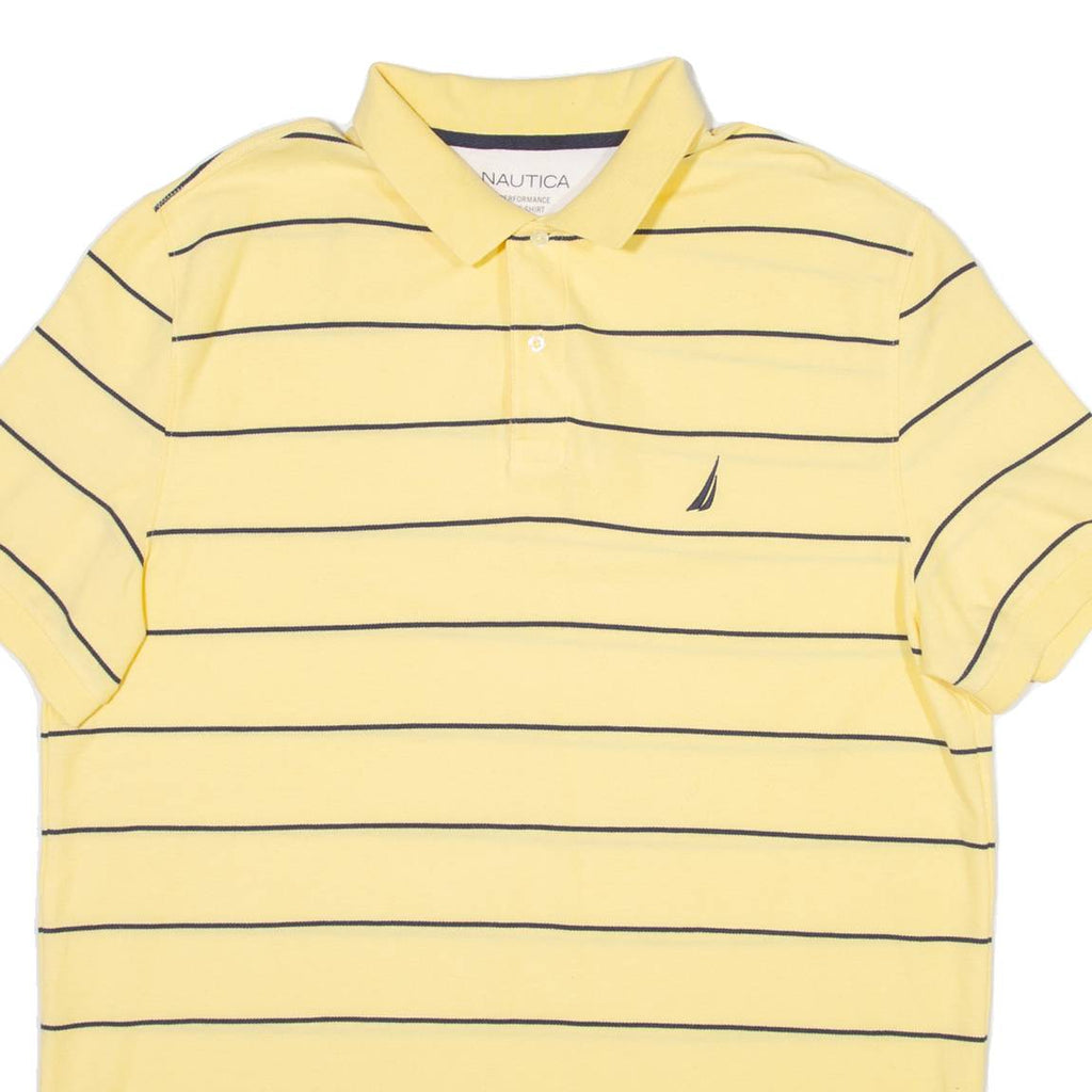 NAUTICA Mens Polo Shirt Yellow Striped 2XL