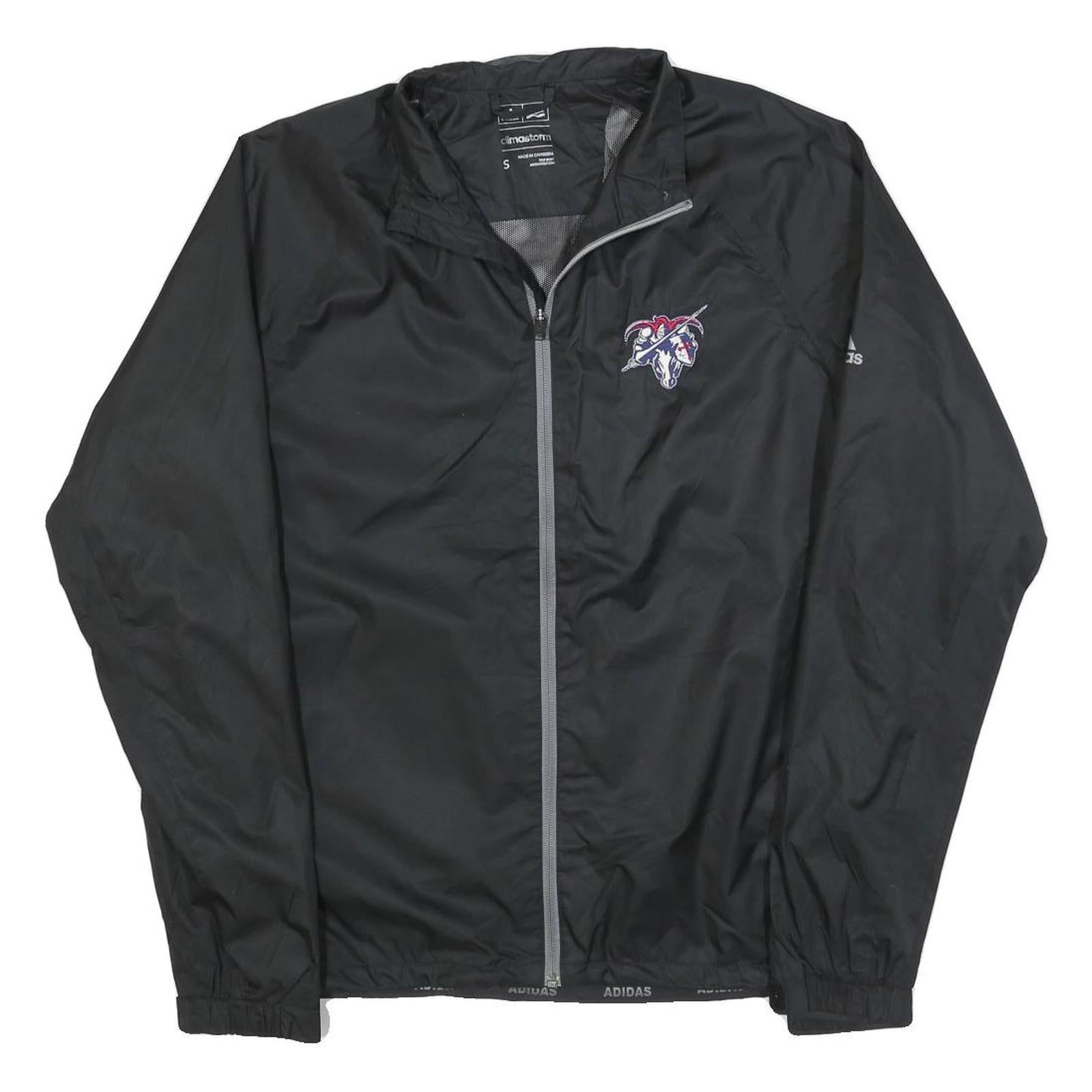 ADIDAS Mens Black Jacket M Polyester Blend Plain Sports Lightweight Zip