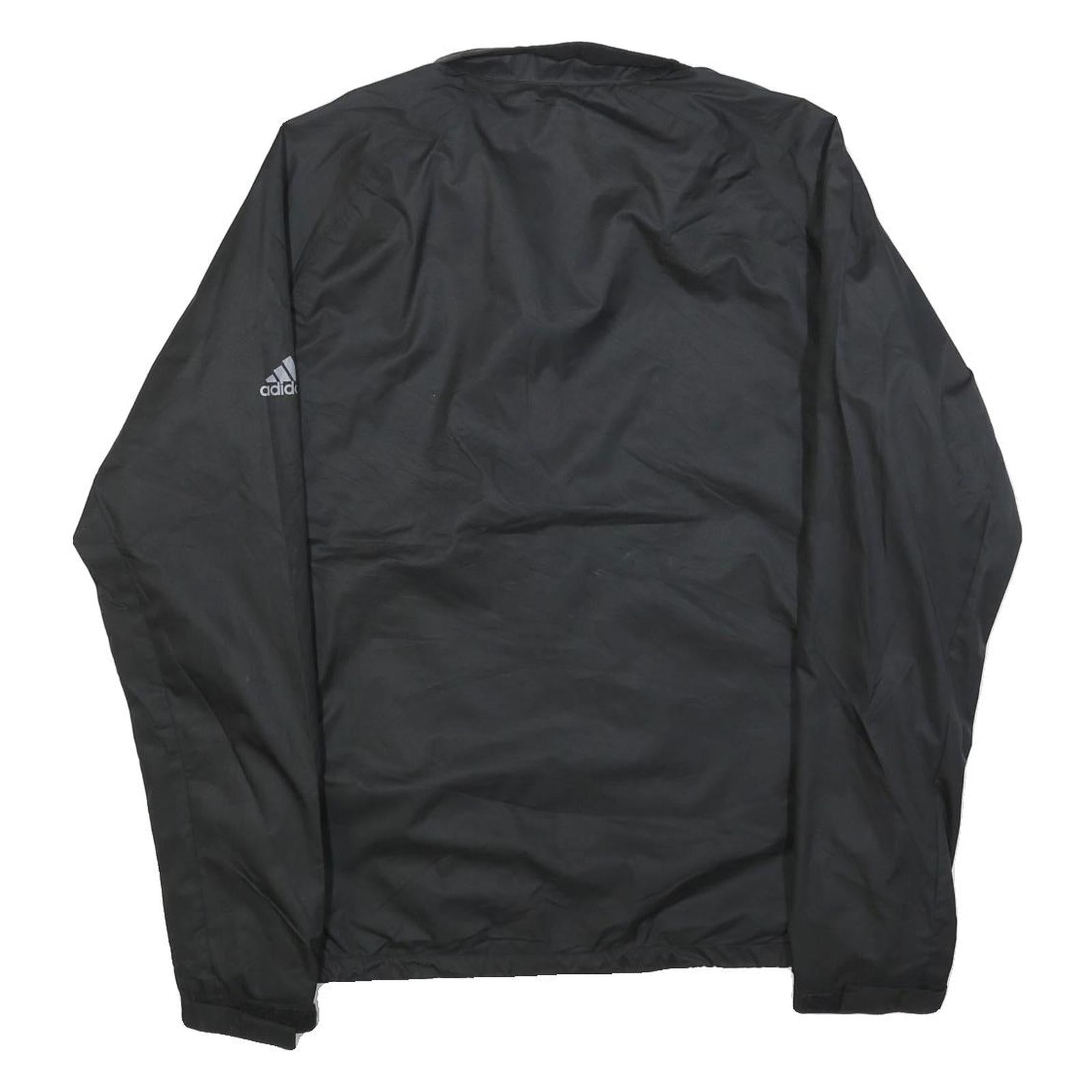 ADIDAS Mens Black Jacket M Polyester Blend Plain Sports Lightweight Zip