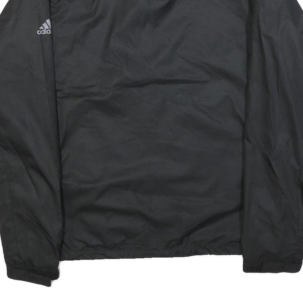 ADIDAS Mens Black Jacket M Polyester Blend Plain Sports Lightweight Zip