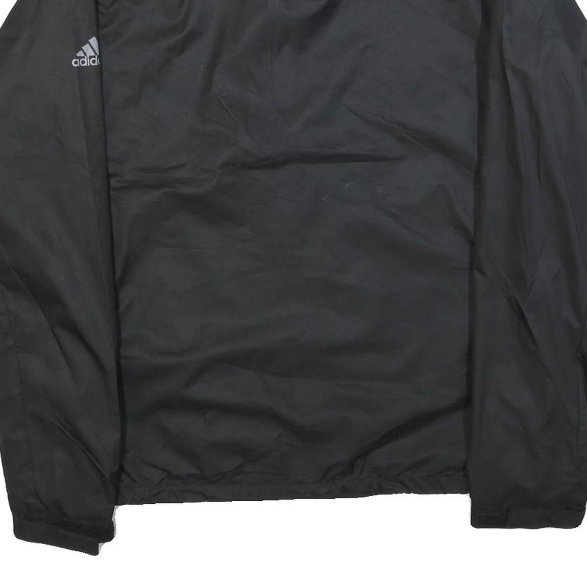ADIDAS Mens Black Jacket M Polyester Blend Plain Sports Lightweight Zip