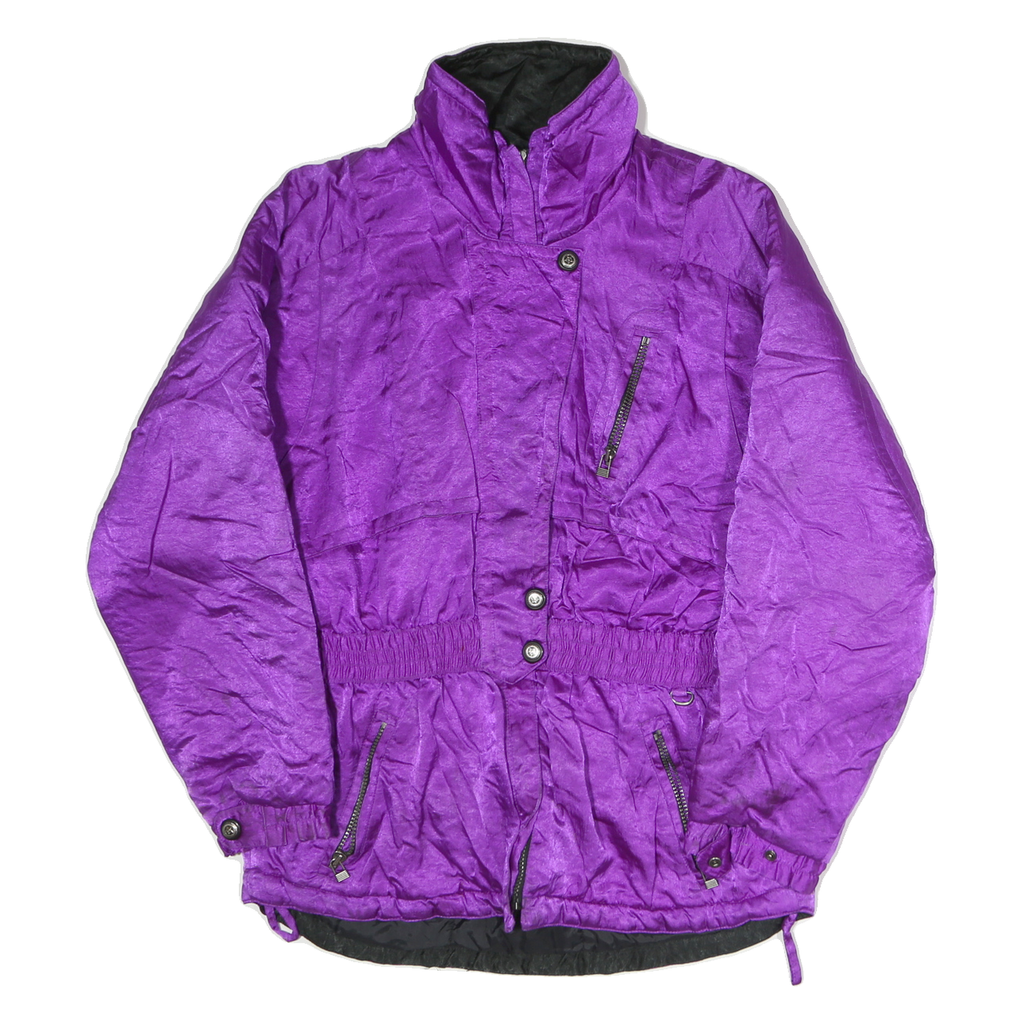 INSIDE EDGE Womens Purple Jacket M Polyester Blend Zip Plain Waist Zip Pockets