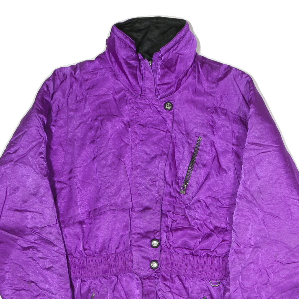 INSIDE EDGE Womens Purple Jacket M Polyester Blend Zip Plain Waist Zip Pockets