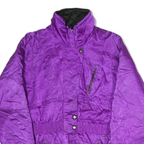 INSIDE EDGE Womens Purple Jacket M Polyester Blend Zip Plain Waist Zip Pockets